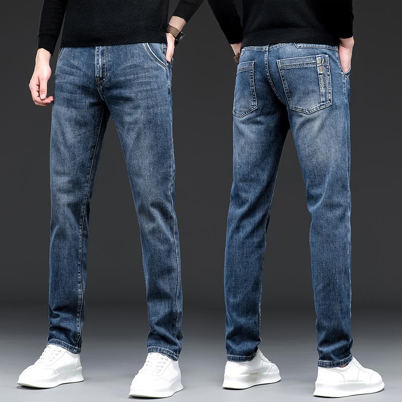 Men's Jeans Stretch Leisure Business Slim Straight Pants