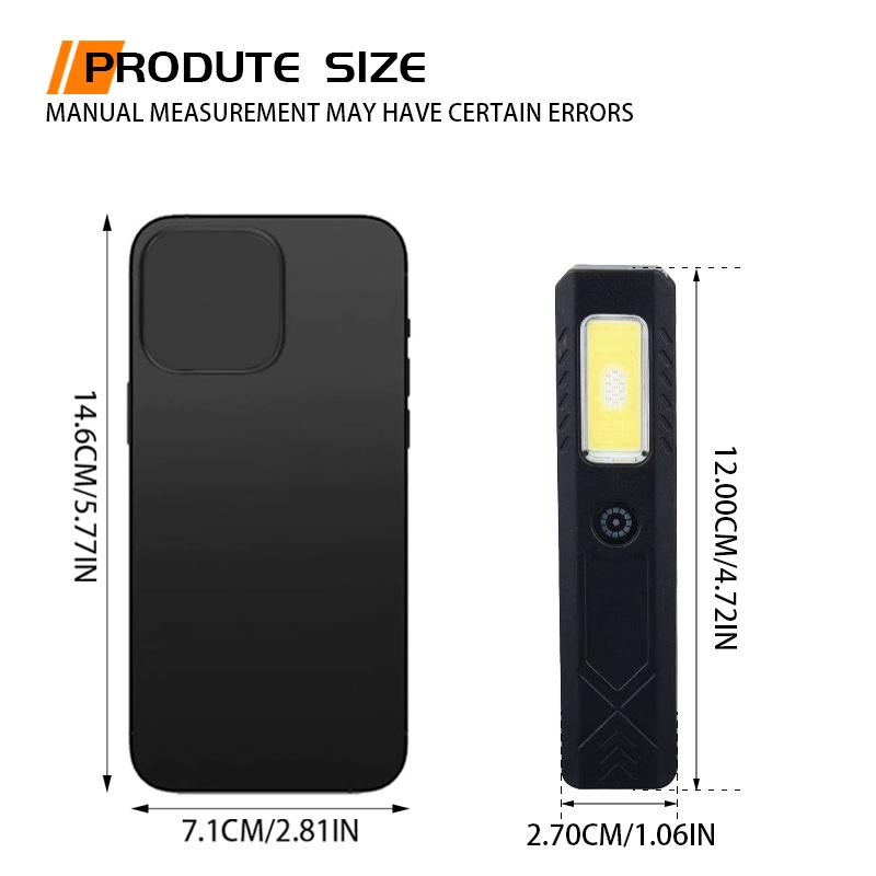 Outdoor LED Flashlight 550LM Portable Mini Torch Type C Rechargeable Light Pocket Lantern Flood Work Lights with 6 Modes