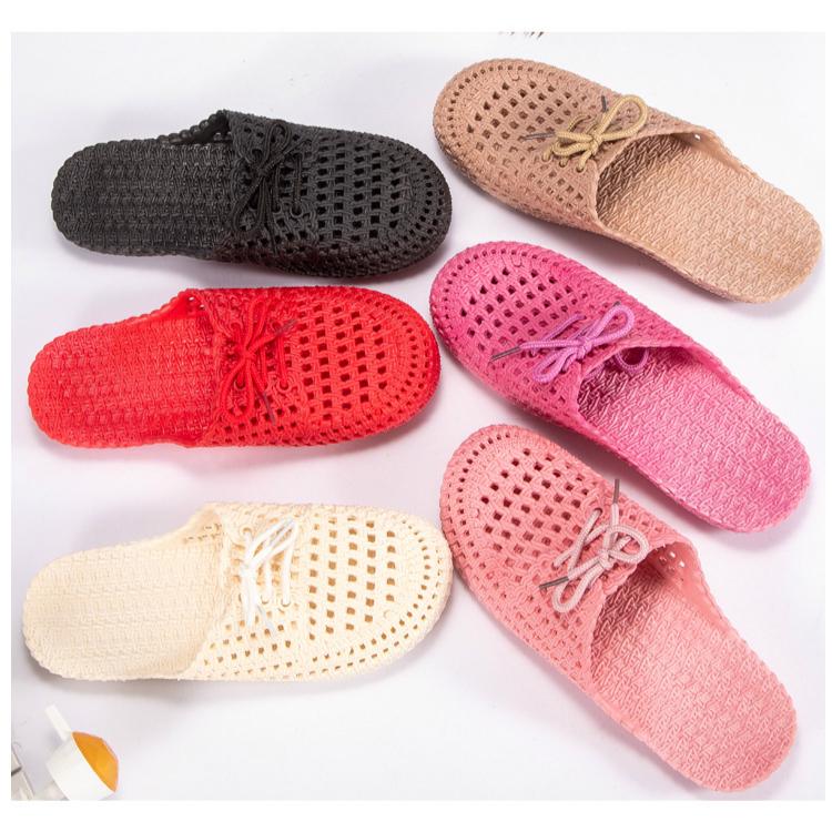 Женские модные полые тапочки, водонепроницаемые пляжные тапочки, удобные плоские тапочки