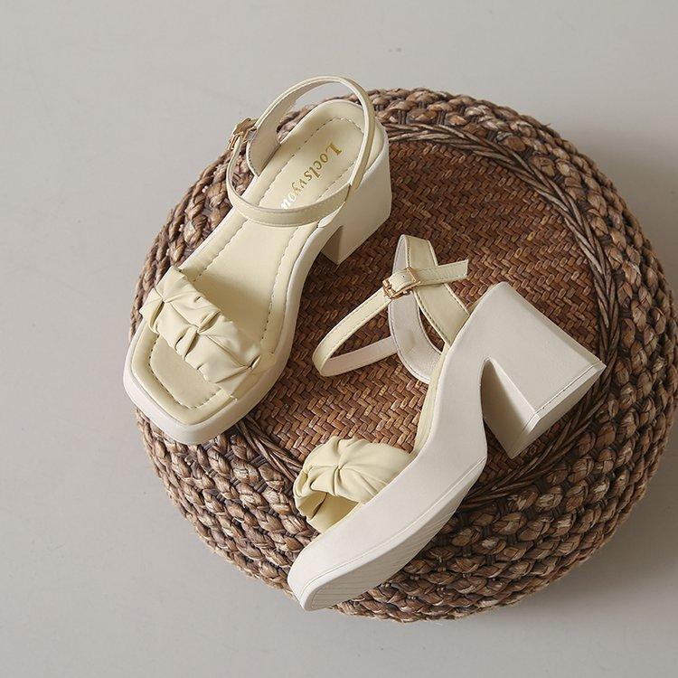 Fairy Style Thick Soled Sandals for Women Wearing Summer New Thick Heels with Fashionable Beach Shoes