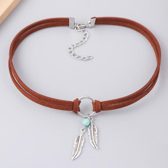 Бирюзовая регулируемая замшевая веревка, женское ожерелье, подвеска в богемном стиле, серьги-крючки, ювелирные аксессуары