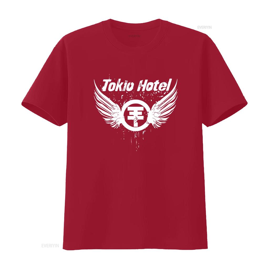 Ретро Футболка Tokio Hotel Том Каулитц с Крыльями и Символом Винтажная Стильная Стирка для Мужчин Топ на Каждый День