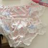 Cartoon Bowknot Bear Panties Low Waist Ruffle Panties Women Sweet Lace Bow Briefs  Daily