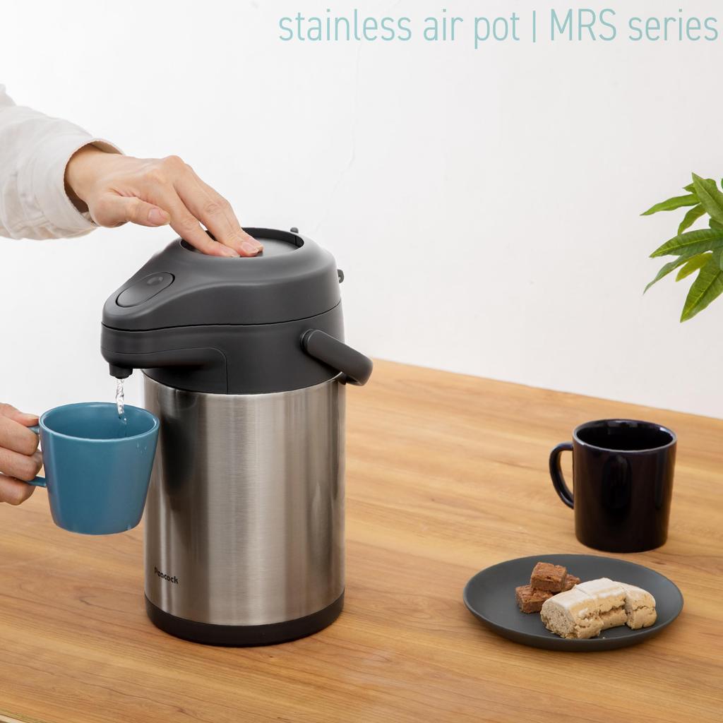 Термос Peacock Industrial Peacock из нержавеющей стали Air Pot 4 литра энергосберегающий термос с широким горлом настольный 4L XA (Павлин) Теплый/Холодный MRS-40