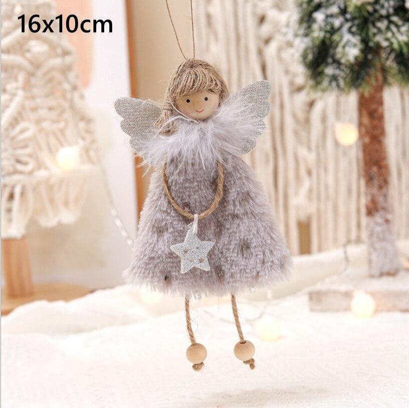 Lovely Christmas Angel Plush Doll Hanging Pendant Christmas Decoration for Home Christmas Tree Decorations Xmas New Year Gifts