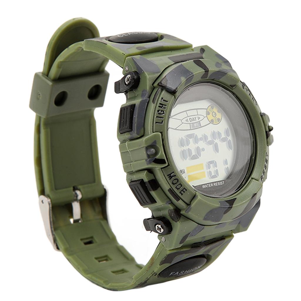 Спортивные часы водонепроницаемые серебристые часы-хронограф для мужчин студенческий подарок камуфляжный цвет