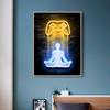 Neon Design Gamepad Game Quote Posters Canvas Painting VR Gaming Girl Wall Art Picture Gamer Boy Room Home Decoration No LED