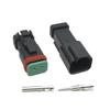 KOOLMV DT06-2S DT04-2P 1 Set Black 2 Pin Male Female Amphenol Deutsch DT Series
