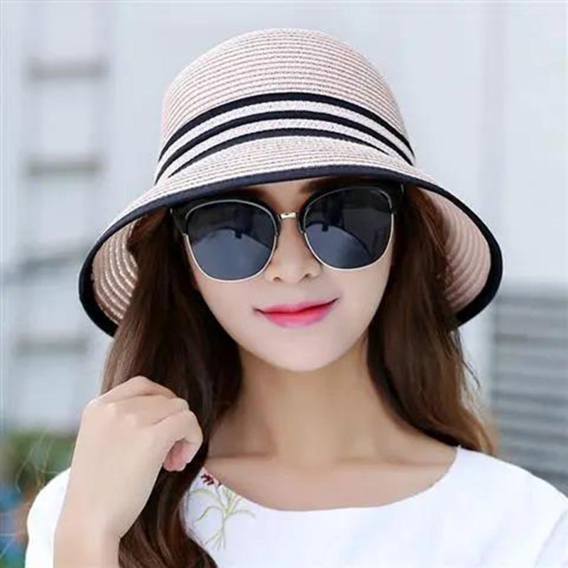 Sun Hat Women Summer Sunshade Sun Hat Beach Hat Bow Cool Hat Casual Fisherman Hat