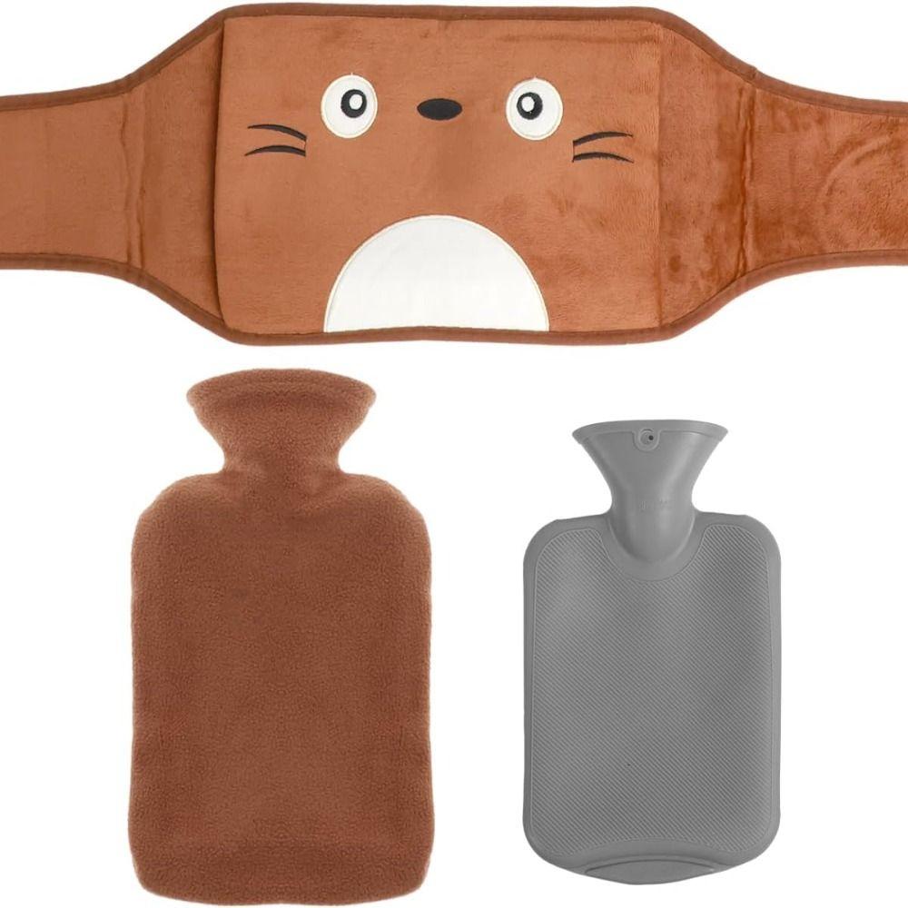 Портативный ПВХ пояс для грелки с горячей водой, носимый, мультяшный, мягкий грелка для рук, плюшевый пояс для прикрытия талии