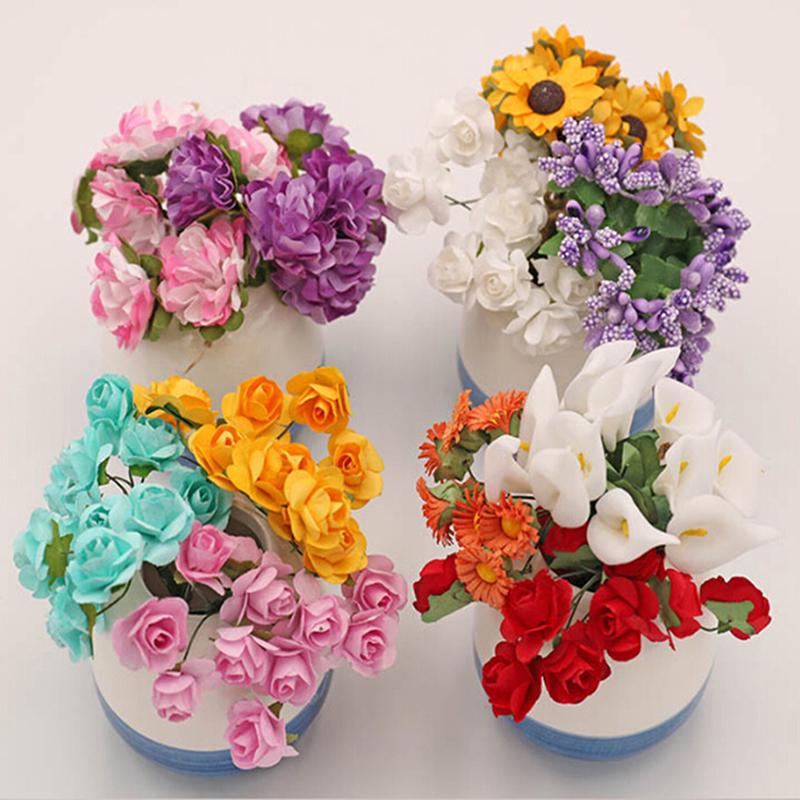 1Pcs Dollhouse Miniature Roses Hand Bouquet