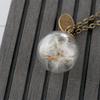 Women Gift For Her New Handmade Clear Crystal Ball Pendant Dandelion Wishing Necklace Dandelion