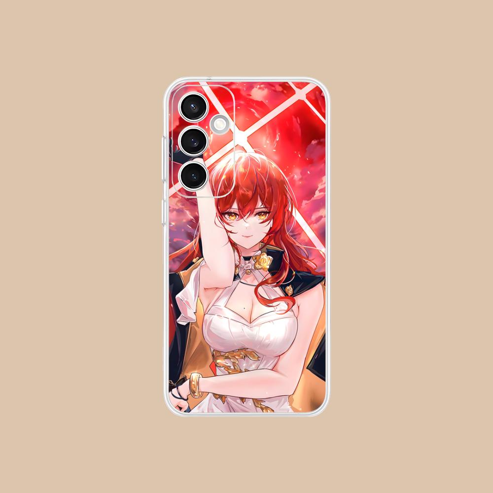 Прозрачный чехол HSR Himeko для Samsung Galaxy S25 S24 S23 S22 S21Plus FE Ultra Цветная обложка