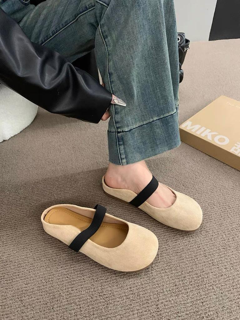 Ретро внутренняя завышенная женская обувь весна 2025 новая мода ниша Мэри Джейн ленивый обруч полу тапочки прилив