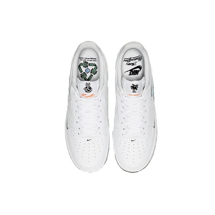 Стивен Харрингтон x Nike Air Force 1 Low Flyleather QS День Земли Унисекс Кроссовки Белый Черный Гипер-Алый CI5545-100