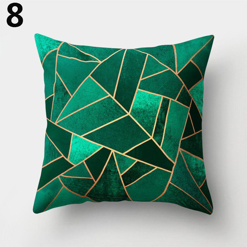 Gold Shining Home Decor Car Seat Peach Skin Cashmere Cushion Cover Pillow Cases Geometric Printed