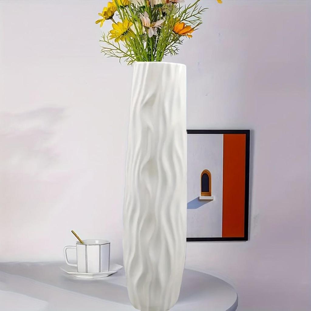 Напольная ваза 3D рельеф Напольная центральная композиция Напольная гидропонная ваза для дома Гостиной Кухни Спальни Столовой Прихожей Свадьбы