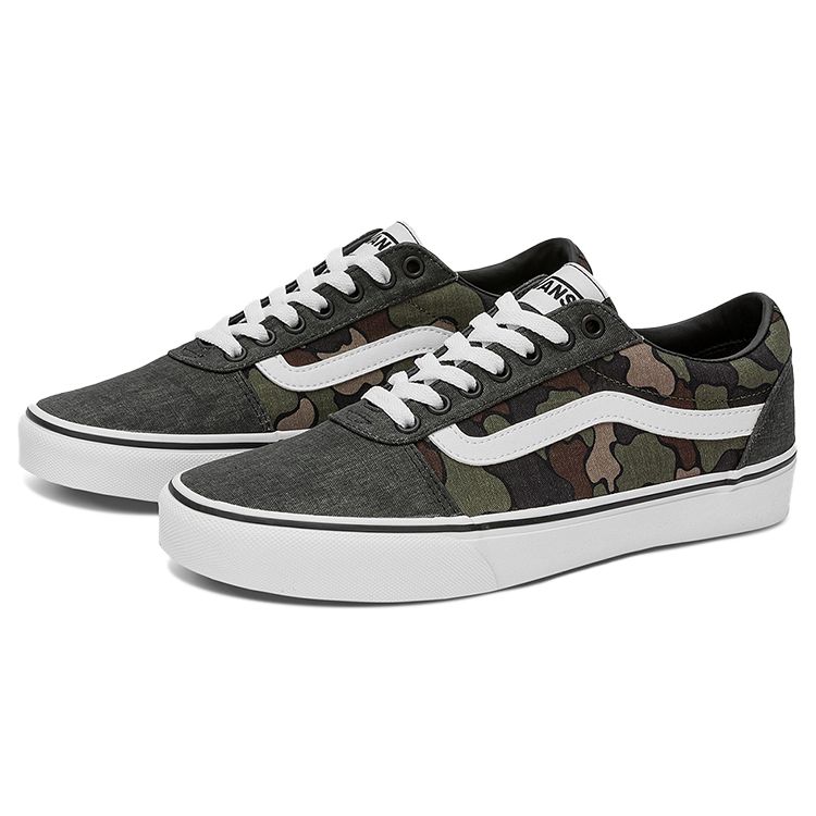 Vans Низкие кеды для скейтбординга Ward Камуфляжные Унисекс Кроссовки Серо-зеленые VN0A5HTSBLK