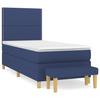 3137059 vidaXL Bed Base with Mattress Blue 100x200 Cm Fabric