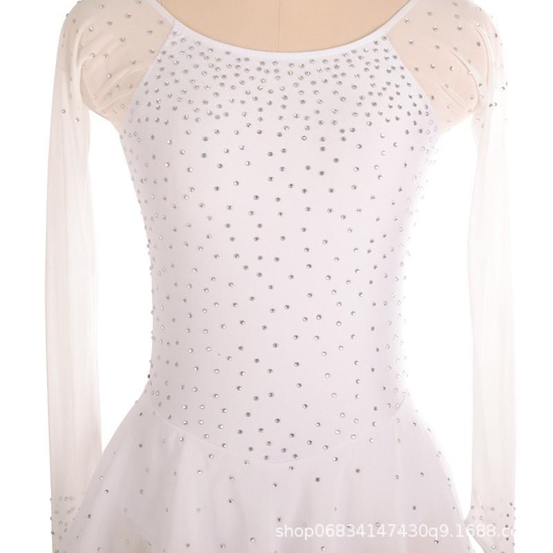 Girls Women Figure Skating Dress Performance Costume Competition Skirt 14 Colors Nylon Spandex Sequin Embellished