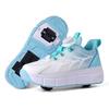 Детская обувь Runaway Shoes для мальчиков с двойными колесами Роликовые коньки для девочек Обувь для школьников с колесами и шкивами Дышащая Осень и Зима