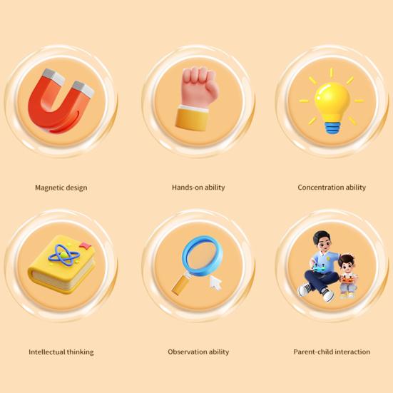 Magnetic Bee Bean Picking Game with Headband Color Cognition Kids Parents