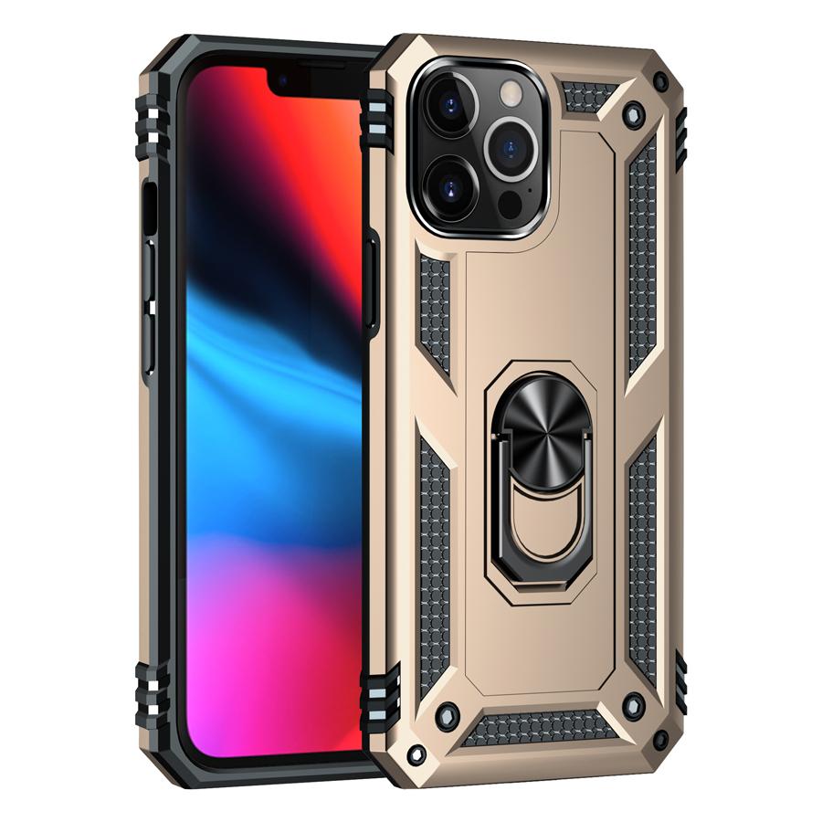 Shockproof Armor Kickstand Case For iPhone 14 13 12 11 Pro XR XS Max X SE 7 8 6S Plus Finger Holder Magnetic Metal Ring Cover