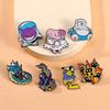 Набор из 7 значков Pokemon на лацкан Пикачу Снорлакс Гаярдос Генгар Металлический сплав Значки для рюкзака Модные украшения Подарок на Хэллоуин
