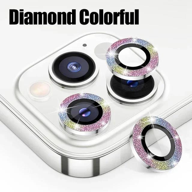 3Pcs Metal Camera Lens Protection For iPhone 16 15 14 13 Plus Pro Max Lens Glass For iPhone 15 14 PM 13 Mini Tempered Glass Film 4