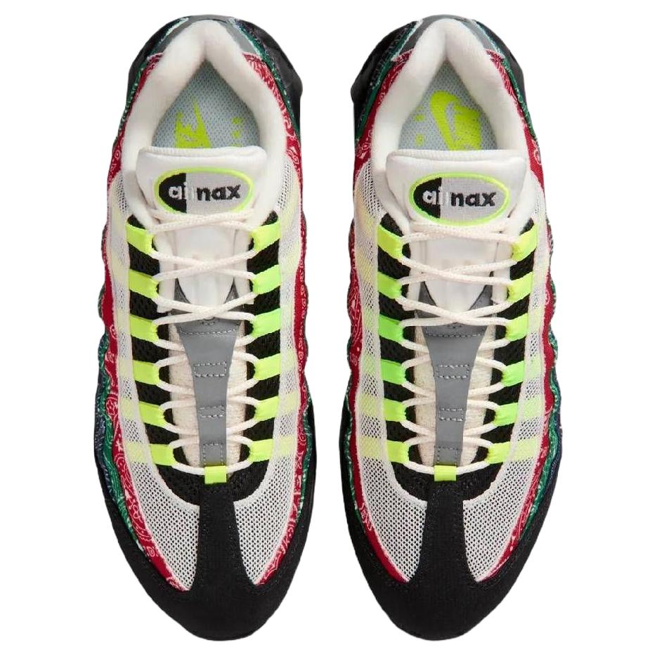 Nike Кроссовки мужские Air Max 95 OG Big Bubble - Paisley Neon Черный Парусный Вольт-Университетский Красный-Спортивный Зеленый-Черный Полуночный Синий IQ0620-100