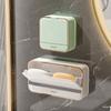 Креативная настенная мыльница с крышкой и двойной решеткой, полка для сушки мыла, держатель для мыла для ванной комнаты, аксессуары для ванной комнаты