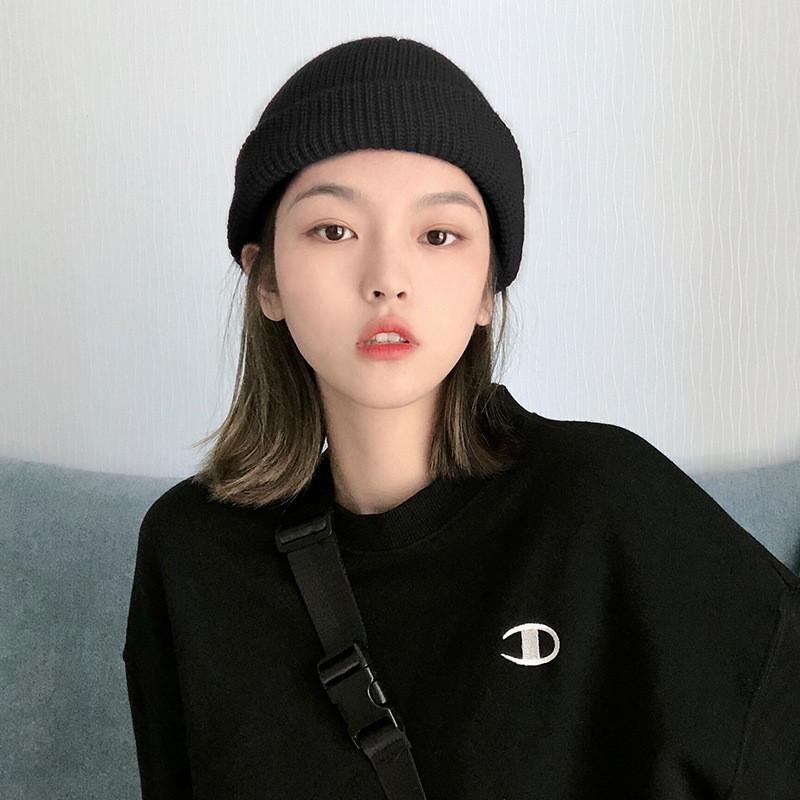 Унисекс Вязаная Шикарная Шапка Зимняя Мягкая Хлопковая Шапка Теплая Дизайн с Круглым Верхом