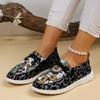 Flat Shoes Women's Printed 2024 Fashion Anti Slip Comfortable Lightweight Outdoor Canvas Shoes Trend Sports Casual Shoes Travel