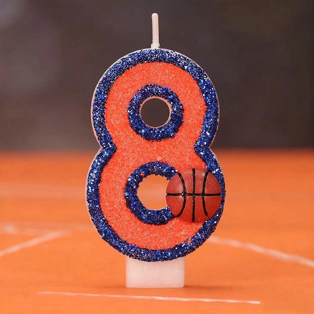 Свечи для дня рождения Vitality Basketball 0-9 Бесплатная комбинация спичек Цифровые свечи идеально подходят для украшения торта для выпечки высокого класса