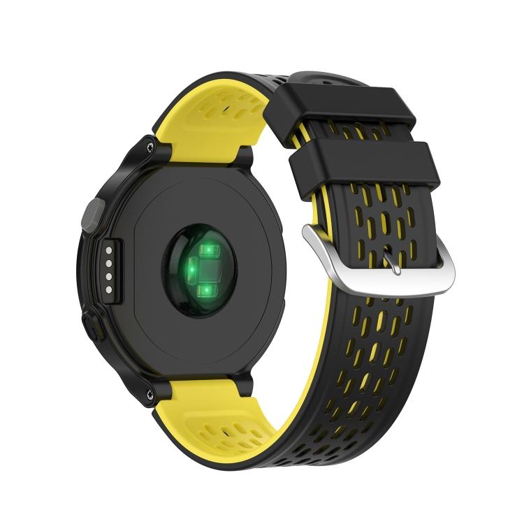 Для Garmin Approach S2 / S4 двухцветный силиконовый ремешок для часов(Черный желтый)