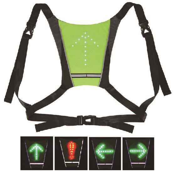 Led Light Reflective Safety Vest Turn signal Bicycle Reflective Warning Vests with Remote Controller