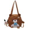 Милая холщовая сумка с изображением медведя из мультфильма для женщин, японская универсальная сумка через плечо в стиле Харадзюку, большая вместимость, школьная сумка для класса