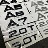 Automobile ABS letters are suitable For Audi A3 A4 A5 A6 A7 letter Sline quattro 2.0T 3.0T logo Black Silver general