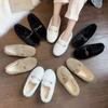 2024 Winter Women's Black Ballet Flats Warm Fur Moccasins Casual Rubber Shoes Woman Footwear Loafers Female Slip On Shoes Tênis