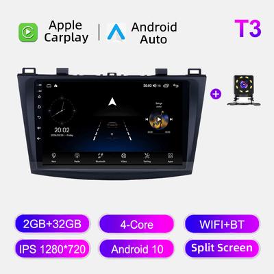 Автомобильное радио Android Auto Carplay для Mazda 3 2010-2013 Мультимедийный проигрыватель Головное устройство Стерео GPS Навигация BT WIFI 2+32 ГБ