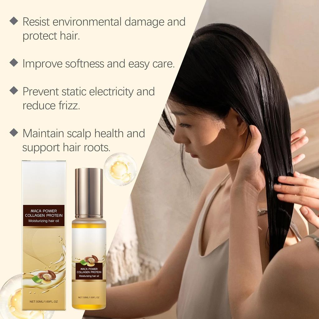 Collagen Hair Care Serum Oil Deeply Nourishes And Repairs Hair Strands Light And Not Greasy 50ml