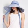 with Windproof Strap Women Striped Fisherman Hat Solid Color Sunshade Hat Summer Sun Hat  Travel