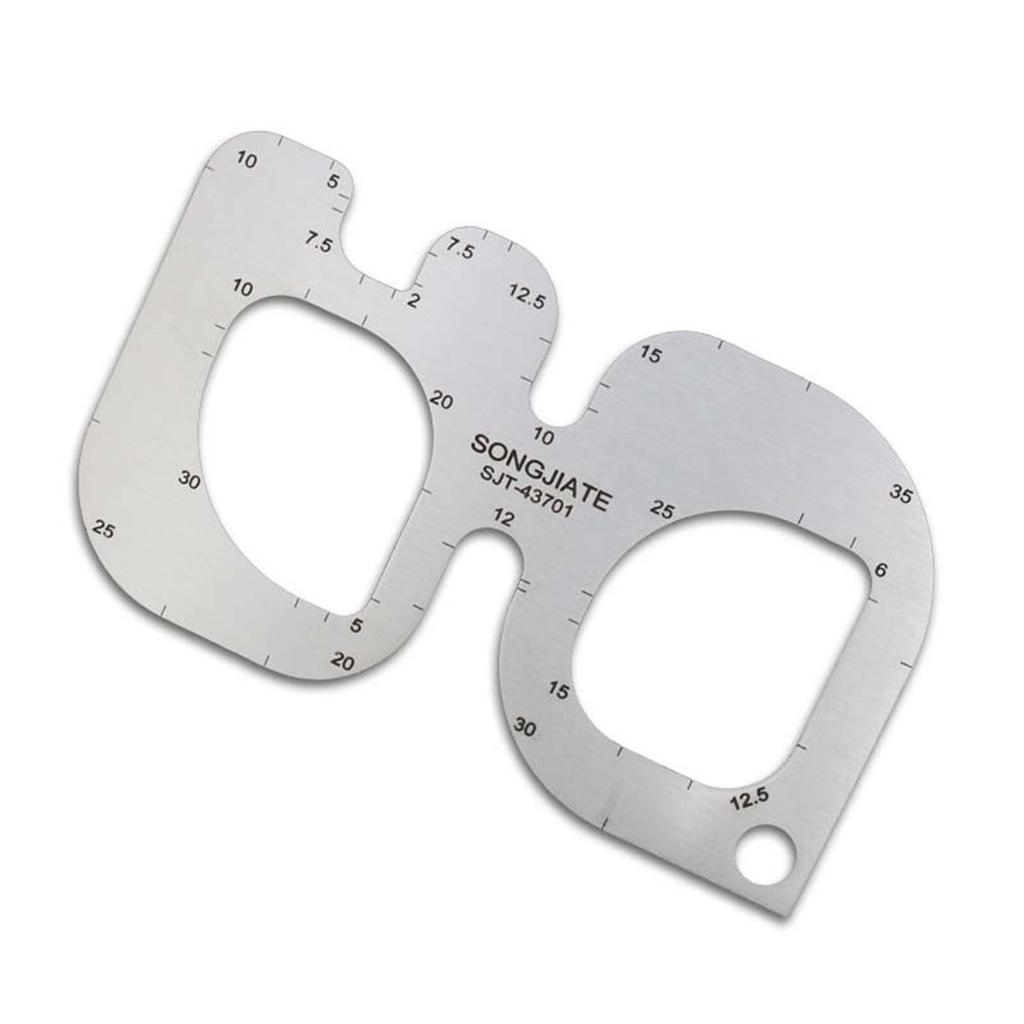 Watchband Ruler Stencil Template Stainless Steel Rounded Corner Gauge Measuring Tool for Leather Craft