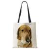 Women Handbag Linen Totes with Dog Print Casual Traveling Beach Gift Bags CLE
