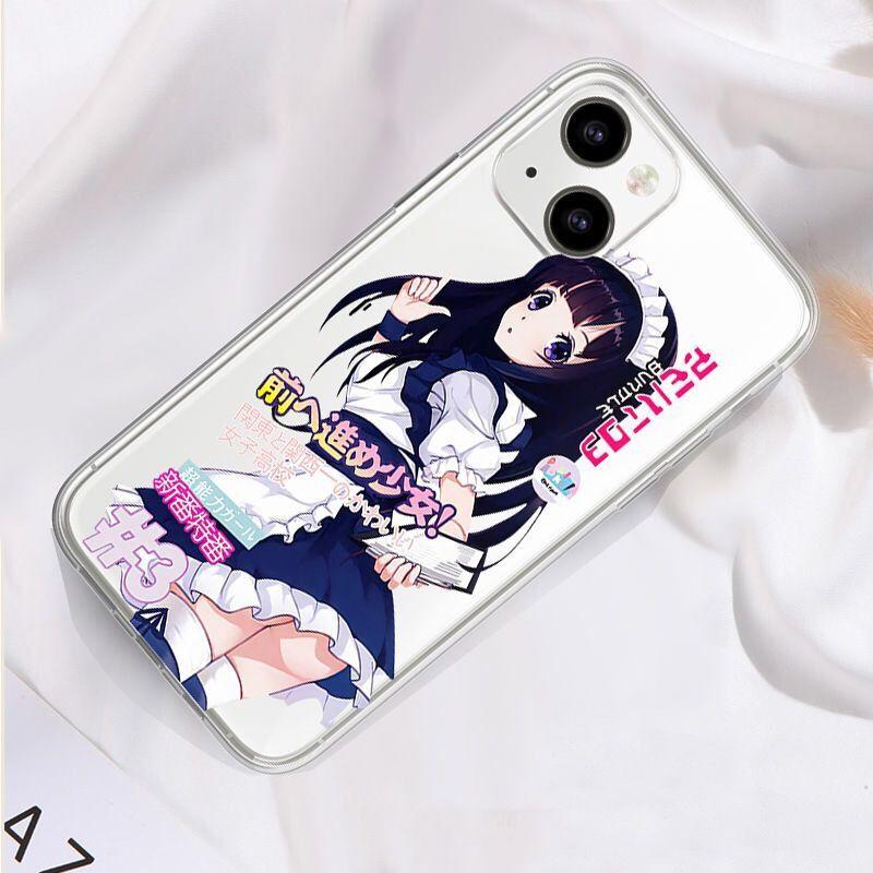 Модный мягкий чехол для телефона с японским мультфильмом «Аниме девушка» для Iphone 14 11 13 Pro Max 12 Mini Xr Xs Max X 7 Plus 8 Se 3, задняя крышка из ТПУ