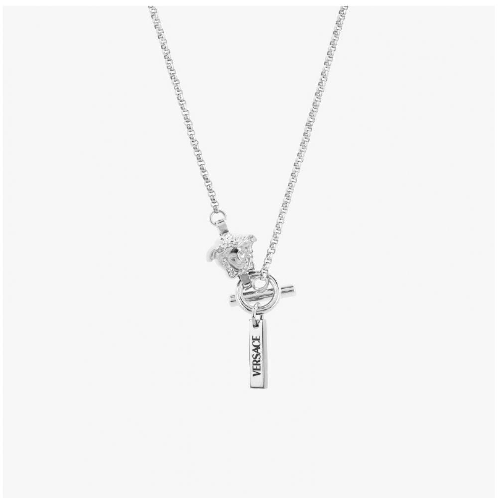 Versace Medusa Logo Charm Rolo Chain Necklace 1022437
