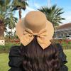 Bow Sun Hat Wide Brim Floppy Hats Women Beach Panama Straw Dome Bucket Hat
