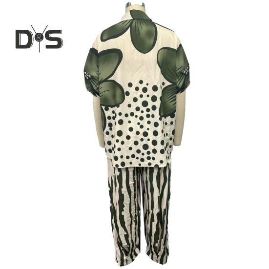 Женский комплект из двух предметов с цветочным принтом, свободный топ с коротким рукавом и широкими брюками, летний повседневный уличный стиль в стиле бохо