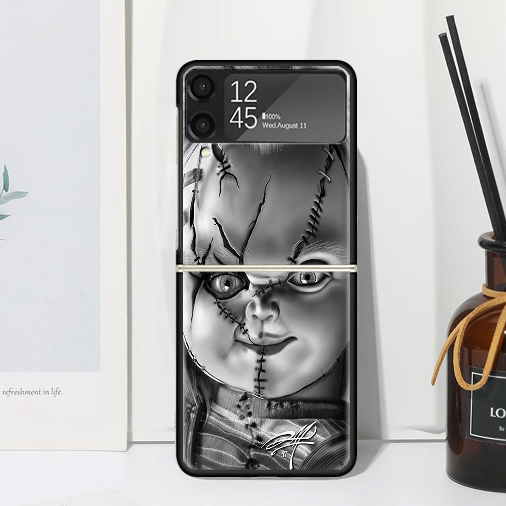 Чехол для телефона Chucky Doll Horror Movie для Samsung Galaxy Z Flip 7 6 5 4 3 5G Flip3 Flip4 Flip5 ZFlip6 ZFlip7 Черный Fundas Ga