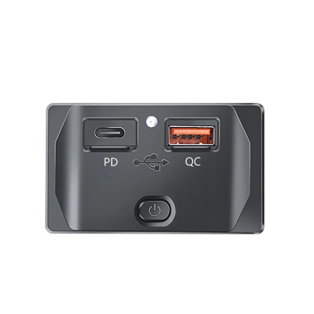 QC3.0 PD USB розетка двойная USB зарядное гнездо водонепроницаемая автомобильная зарядная панель с кнопочным переключателем для автомобиля морской лодки автофургона автобуса грузовика